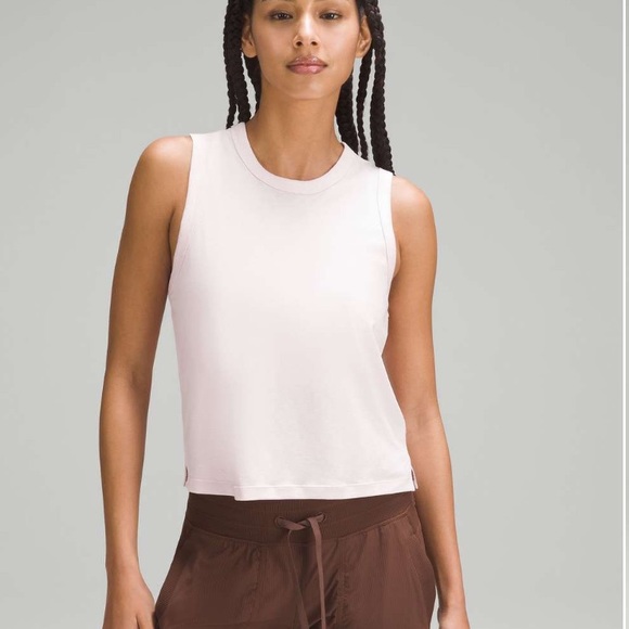lululemon athletica Tops - EUC Lululemon Classic-Fit Cotton-Blend Tank Crop Top Size 12 Pink